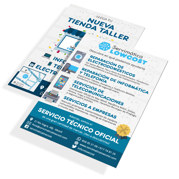 Mockup del diseño de un flyer publicitario