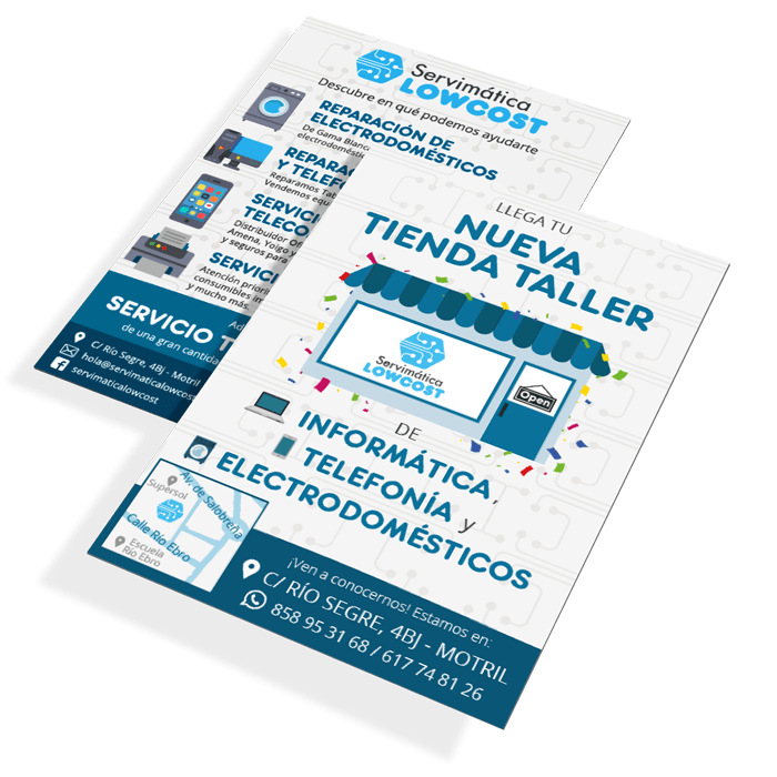 Mockup del diseño de un flyer publicitario