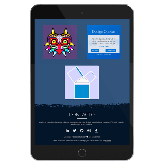 Mockup de mi antigua web