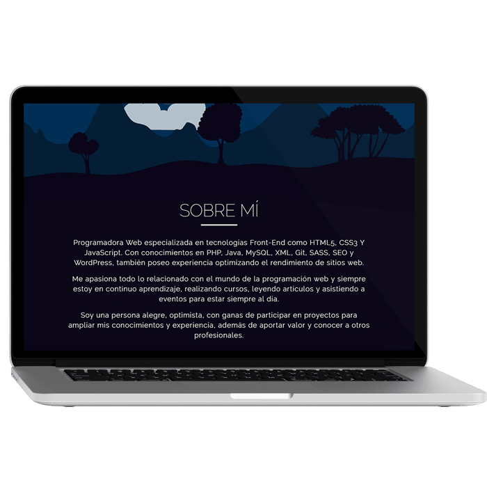 Mockup de mi antigua web