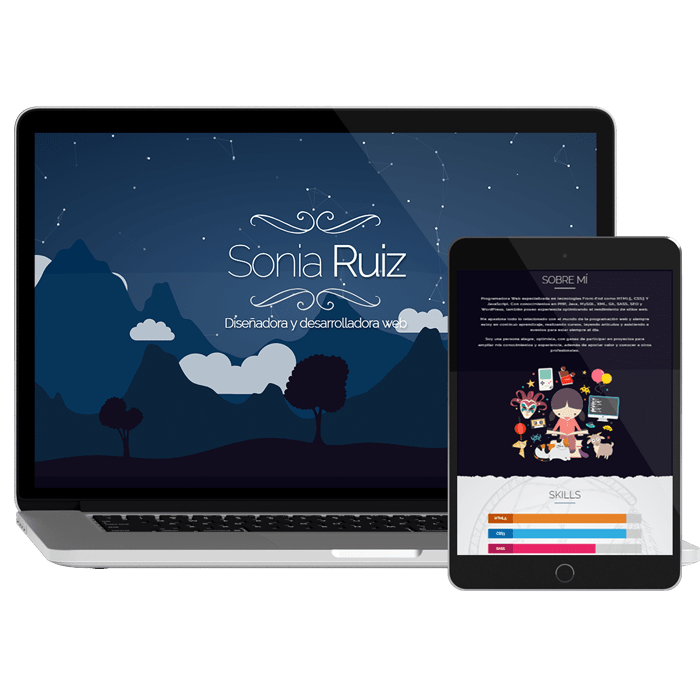 Mockup de mi antigua web