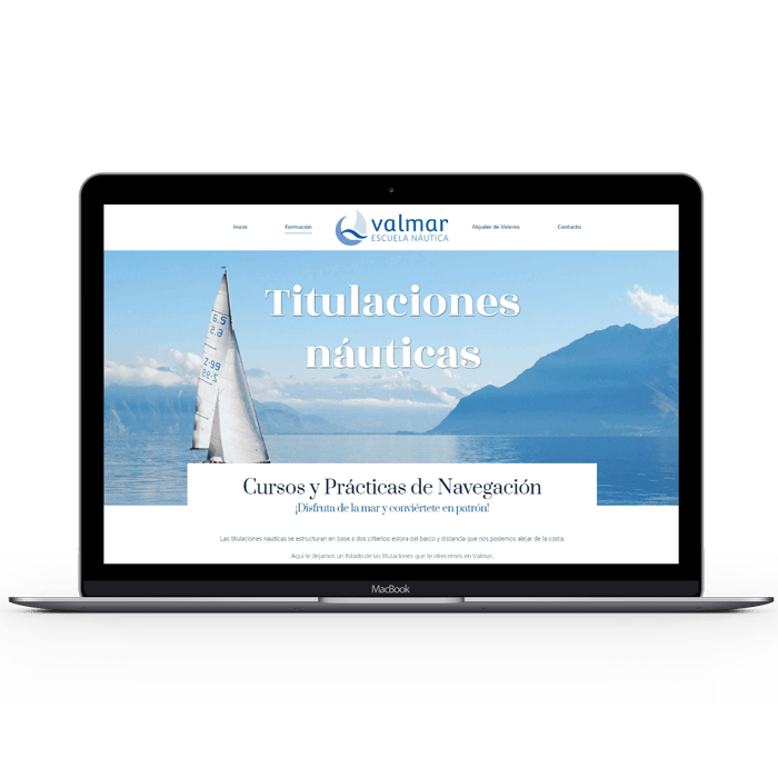 Mockup de un sitio web diseñado y desarrollado con WordPress