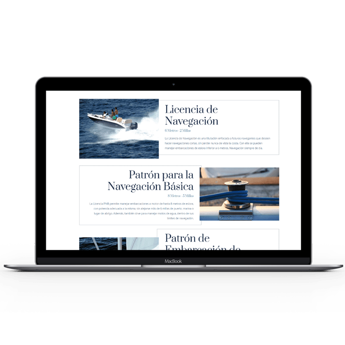 Mockup de un sitio web diseñado y desarrollado con WordPress