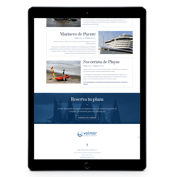Mockup de un sitio web diseñado y desarrollado con WordPress