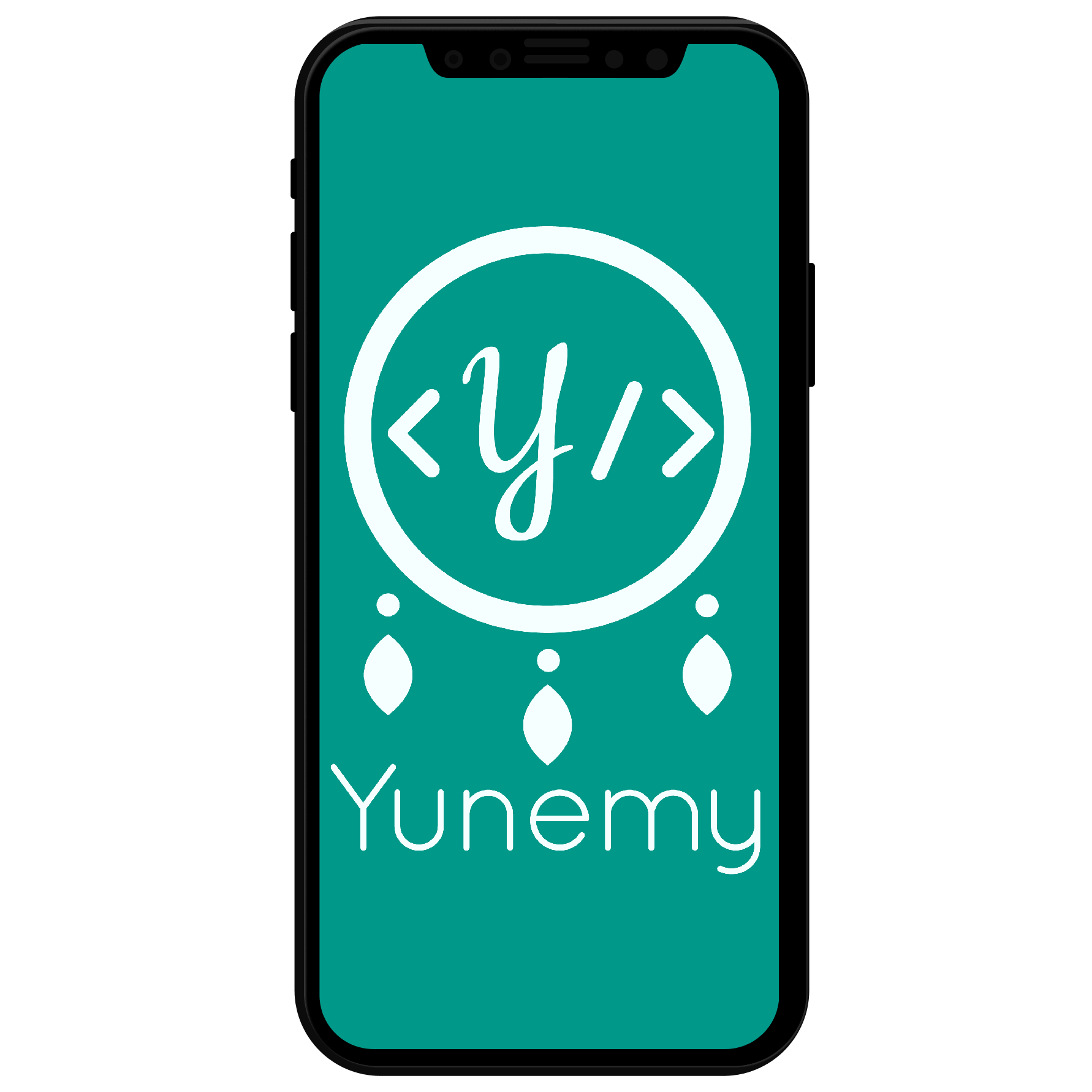 Mockup del diseño del logotipo de Yunemy