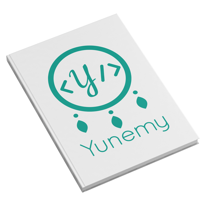 Mockup del diseño del logotipo de Yunemy