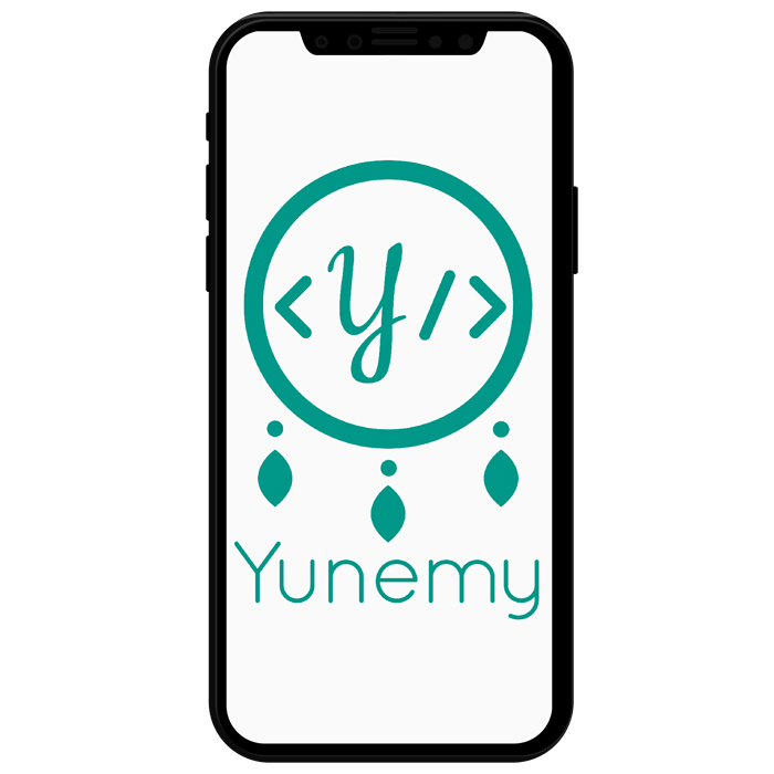 Mockup del diseño del logotipo de Yunemy